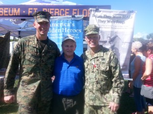 LCDR Nash, Tom Hawkins, and ADM Pybus at the Navy SEAL Museum Muster.
