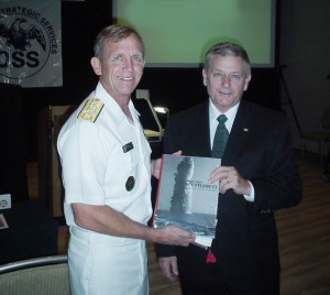 Tom Hawkins was editor-in-chief of The Blast Journal of Special Warfare--here with ADM Eric Olson
